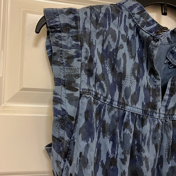 NWT Anthropologie Blue Camouflage Dress- Size S - Picture 6 of 16